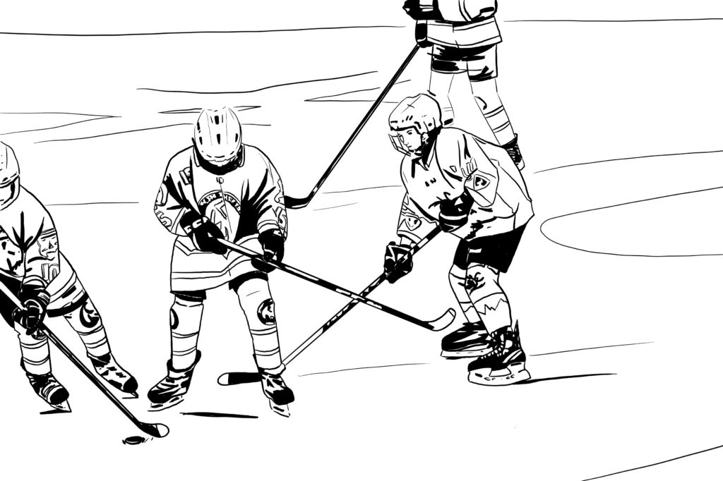 hockey sur glace courchevel 1850 illustration cecile m